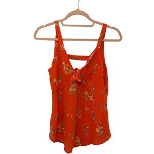Sienna sky babydoll tank top bow floral red orange extra small